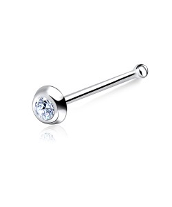 Brilliant Stone Bone Nose Stud Silver NSKD-18